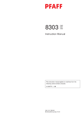 Pfaff 8303-040 Instruction Manual