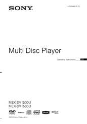 Sony MEX-DV1505U Operating Instructions Manual