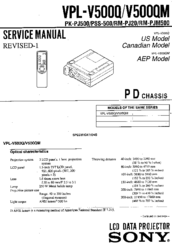 Sony VPL-V500Q Service Manual