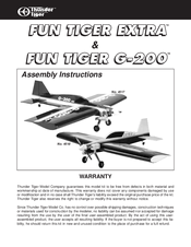 THUNDER TIGER Fun Tiger Extra Assembly Instructions Manual