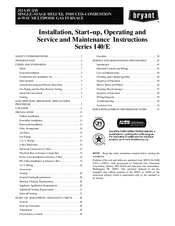 Bryant 140E Installation, Start-Up, Operating And Service And Maintenance Instructions