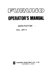 Furuno Auto Plotter ARP15 Operator's Manual