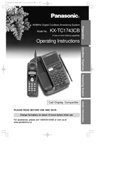 Panasonic KX-TC1743CB Operating Instructions Manual