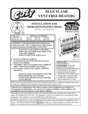COZY BFT102 and Installation And Operation Instructions Manual