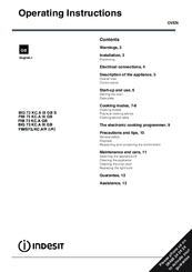 Indesit FIM 73 KC.A IX GB Operating Instructions Manual