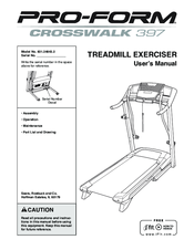 Pro-Form Crosswalk 397 831.24843.2 User Manual