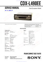Sony CDX-L490EE Service Manual