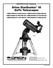 Orion 10066 StarSeeker III 90mm Mak-Cass GoTo Instruction Manual
