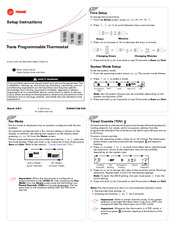 Trane THT02774 Setup Instructions