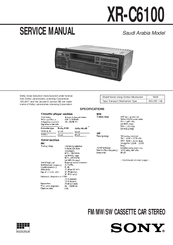 Sony XR-C6100 Service Manual