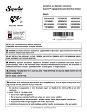 Superior VRE4550RS Installation And Operation Instructions Manual