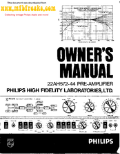Philips 22AH572-44 Owner's Manual