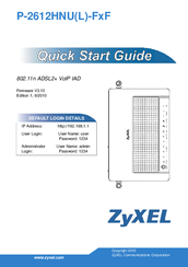 ZyXEL Communications P-2612HNU(L)-FxF Quick Start Manual