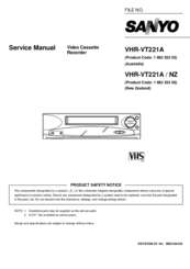 Sanyo VHR-VT221A Service Manual