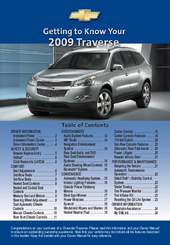 Chevrolet 2009 Traverse Getting To Know Manual