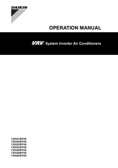 Daikin VRV FXDQ15P2VE Operation Manual