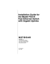 NETGEAR FS518 - Switch Installation Manual