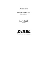 ZyXEL Communications ETHERNET SWITCHES ES-1016 User Manual