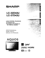 Sharp AQUOS LC-32D43U Operation Manual