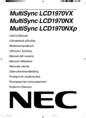 NEC MultiSync LCD1970VX User Manual