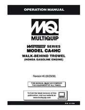 MULTIQUIP CA4HC Whiteman Series Operation Manual