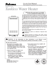 Paloma PH-25R OFN Use & Care Manual