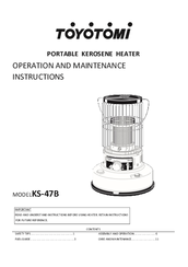 Toyotomi KS-47B Operation And Maintenance Instructions