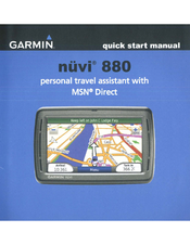 GARMIN nuvi 880 Quick Start Manual