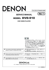 Denon DVD-910 Service Manual
