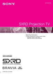 Sony Bravia KDS-60R2000 Operating Instructions Manual