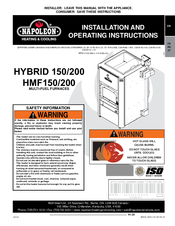 Napoleon Hybrid HMF200 Installation And Operating Instruction