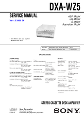 Sony DXA-WZ5 Service Manual