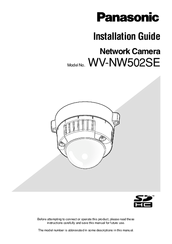 Panasonic WV-NW502SE Installation Manual