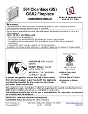 Travis Industries 564 Cleanface SS CF GSR2 Installation Manual