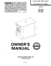 Miller Electric GPS-1500A Owner's Manual