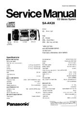 Panasonic SA-AK28 Service Manual
