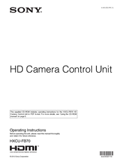 Sony HXCU-FB70 Operating Instructions Manual