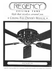 Regency Celsius Owner's Manual
