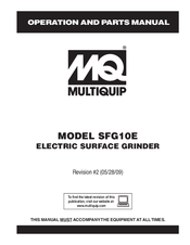 MULTIQUIP SFG10E Operation And Parts Manual