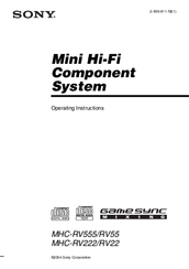 Sony MHC-RV222 Operating Instructions Manual