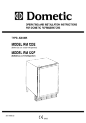 Dometic RM 123E Operating And Installation Instructions