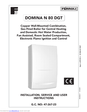 Ferroli DOMINA N 80 DGT Installation, Service And User Manual