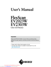 Eizo FlexScan EV2023W User Manual