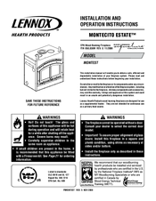 Lennox MONTECITO ESTATE Installation And Operation Instructions Manual