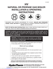 HydroTherm HV-100 Installation & Operating Instructions Manual