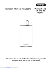 Potterton Promax Combi 28 HE Plus Installation & Service Instructions Manual