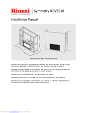 Rinnai Symmetry RDV3610 Installation Manual