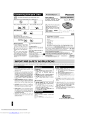 Panasonic SLMP30 - PORT. CD PLAYER Operating Instructions Manual
