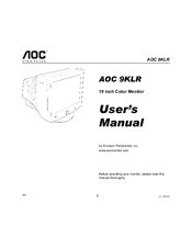 AOC 9KLR User Manual