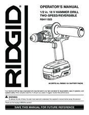 RIDGID R8411503 Operator's Manual